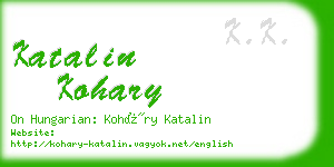 katalin kohary business card